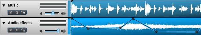 Two layers on the audio track