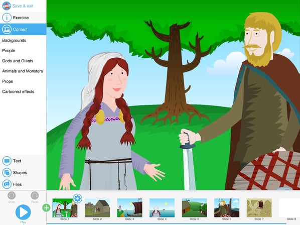 Cartoonist iPad app with "The Vikings" theme